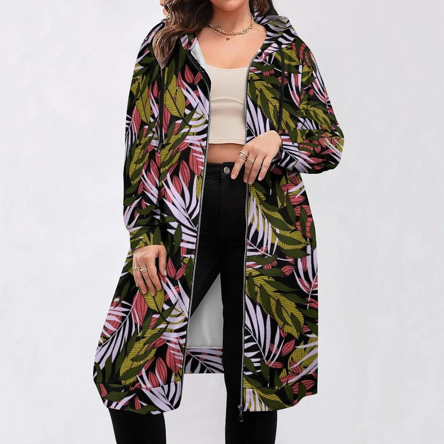 TAIZIYEAH Women's Long Hoodies Casual Zip Up Hoodies Cambodia Flag Sweatshirts Warm Long Coats