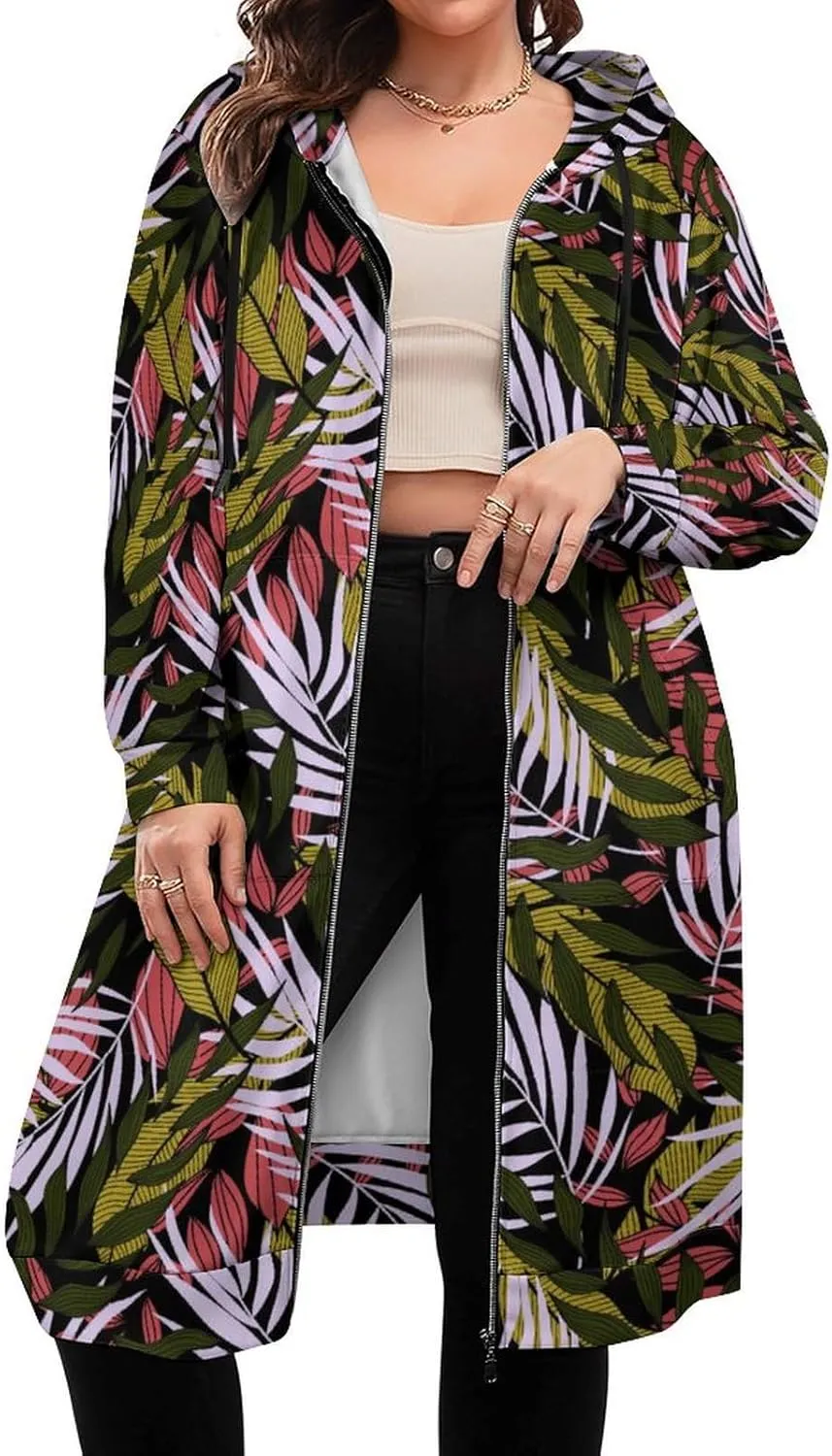 TAIZIYEAH Women's Long Hoodies Casual Zip Up Hoodies Cambodia Flag Sweatshirts Warm Long Coats
