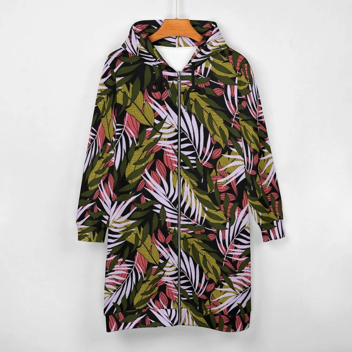 TAIZIYEAH Women's Long Hoodies Casual Zip Up Hoodies Cambodia Flag Sweatshirts Warm Long Coats