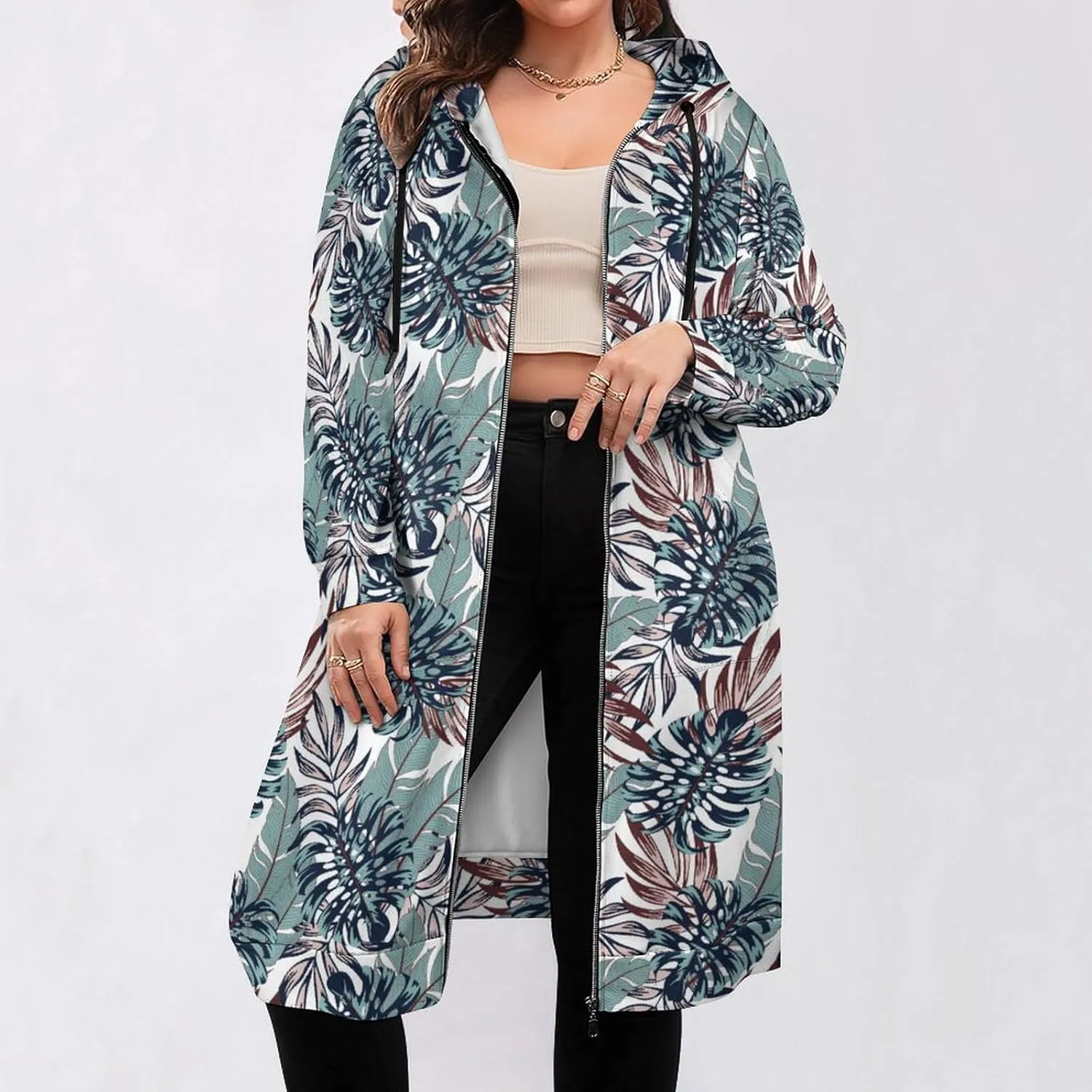 TAIZIYEAH Women's Long Hoodies Casual Zip Up Hoodies Cambodia Flag Sweatshirts Warm Long Coats