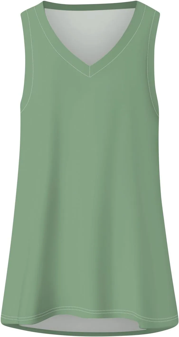 Tank Top Women 2025 Casual Soft Loose Spring Summer V Neck Sleeveless Tee Shirts Basic Trendy Outfits Clothes