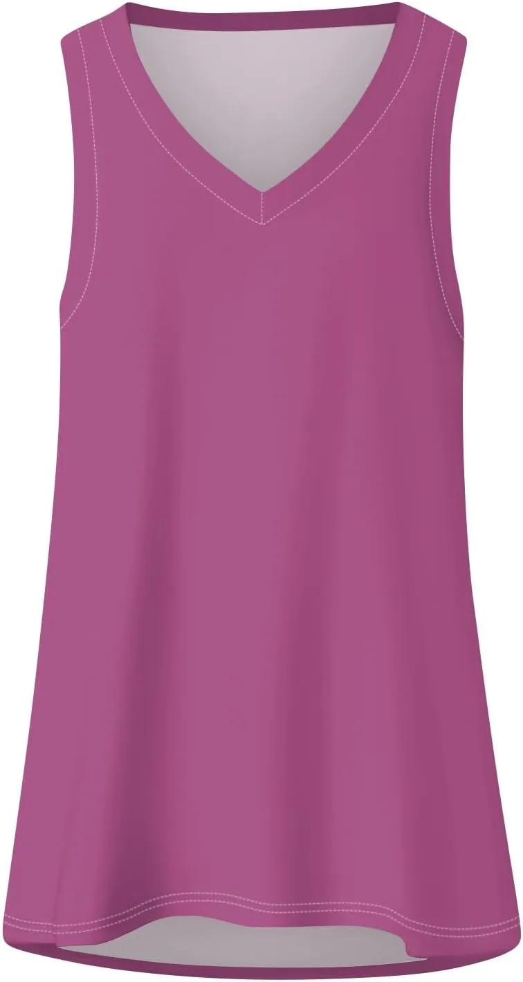 Tank Top Women 2025 Casual Soft Loose Spring Summer V Neck Sleeveless Tee Shirts Basic Trendy Outfits Clothes