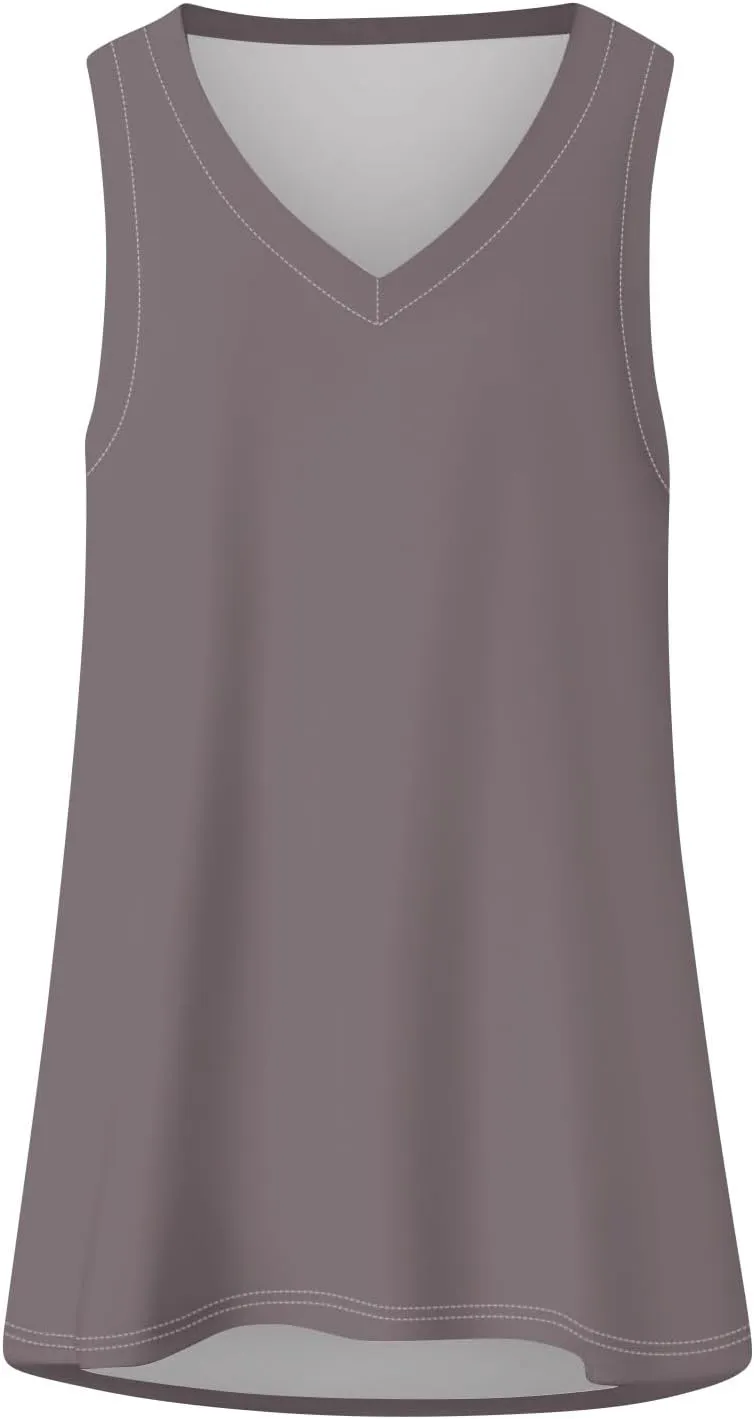 Tank Top Women 2025 Casual Soft Loose Spring Summer V Neck Sleeveless Tee Shirts Basic Trendy Outfits Clothes