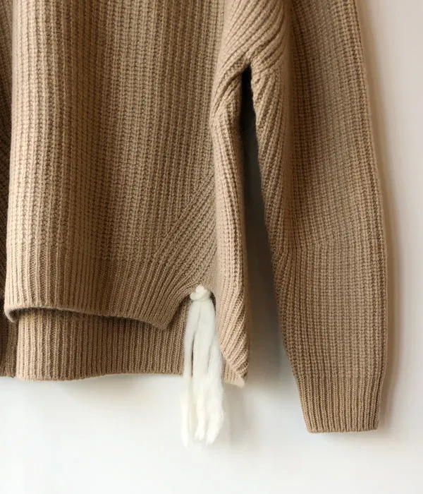 TAN/KARESANSUI WOOLEN PULLOVER(CAMEL)