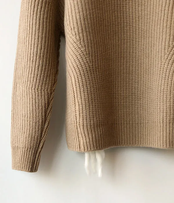 TAN/KARESANSUI WOOLEN PULLOVER(CAMEL)