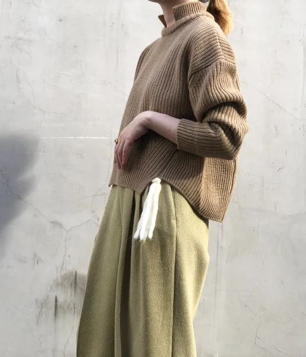 TAN/KARESANSUI WOOLEN PULLOVER(CAMEL)