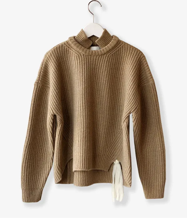 TAN/KARESANSUI WOOLEN PULLOVER(CAMEL)