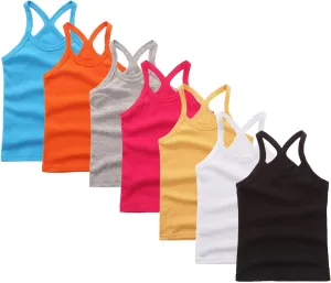 Toddler Tank Top Girls Summer Cute Sleeveless Top Girls' Basic Camisole Girls Tank Top Soft Cotton Round Neck