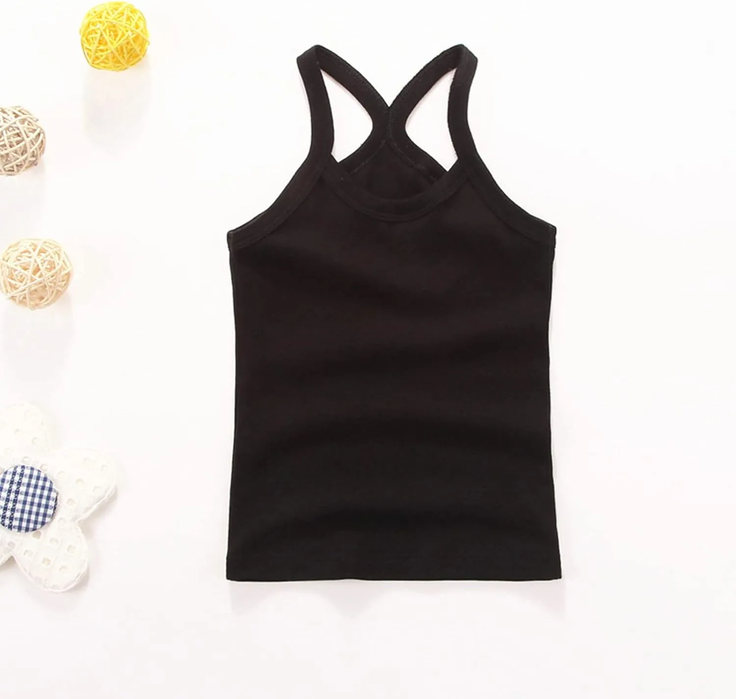 Toddler Tank Top Girls Summer Cute Sleeveless Top Girls' Basic Camisole Girls Tank Top Soft Cotton Round Neck