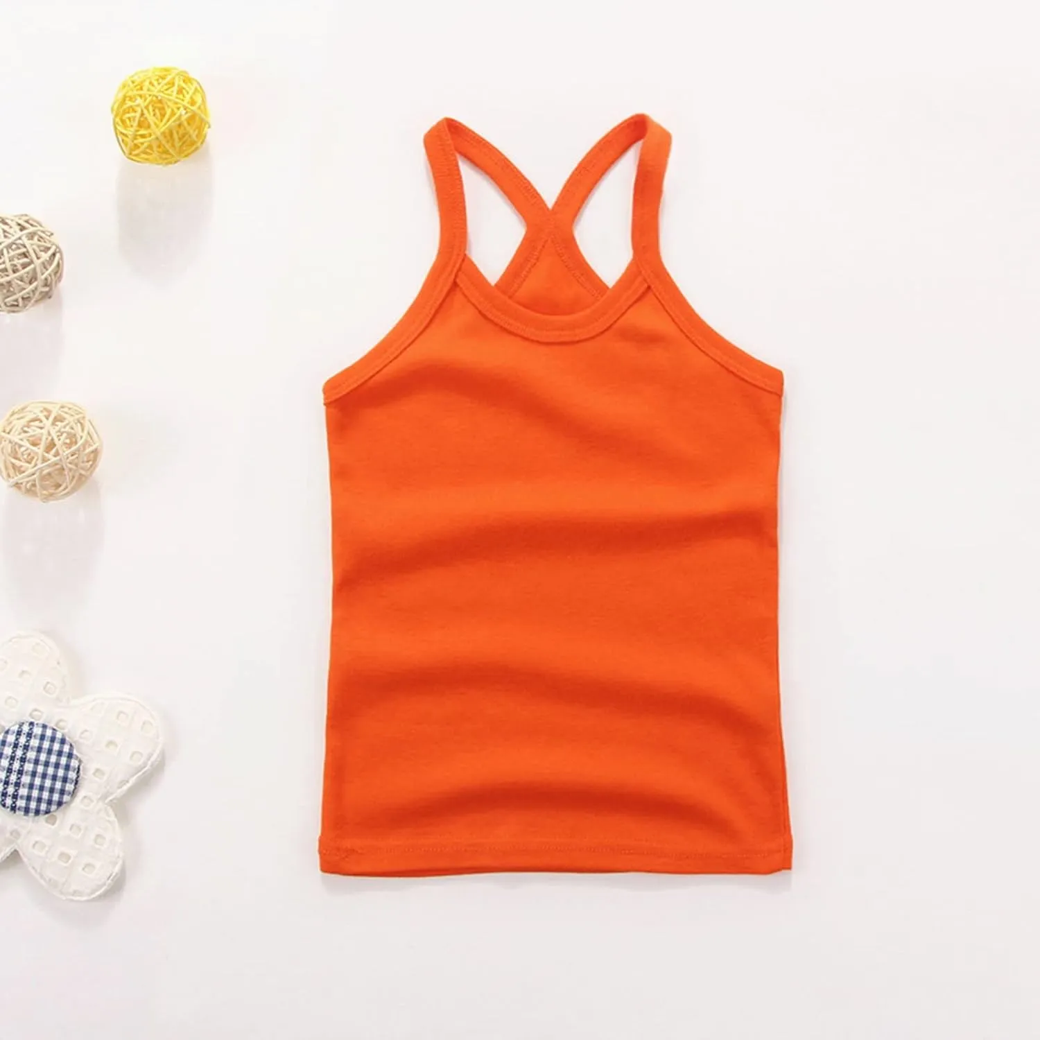Toddler Tank Top Girls Summer Cute Sleeveless Top Girls' Basic Camisole Girls Tank Top Soft Cotton Round Neck