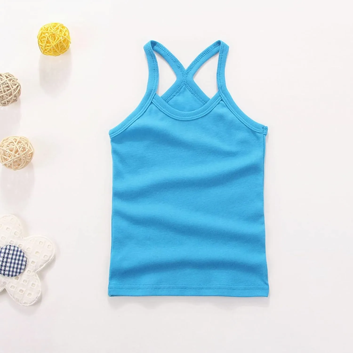 Toddler Tank Top Girls Summer Cute Sleeveless Top Girls' Basic Camisole Girls Tank Top Soft Cotton Round Neck