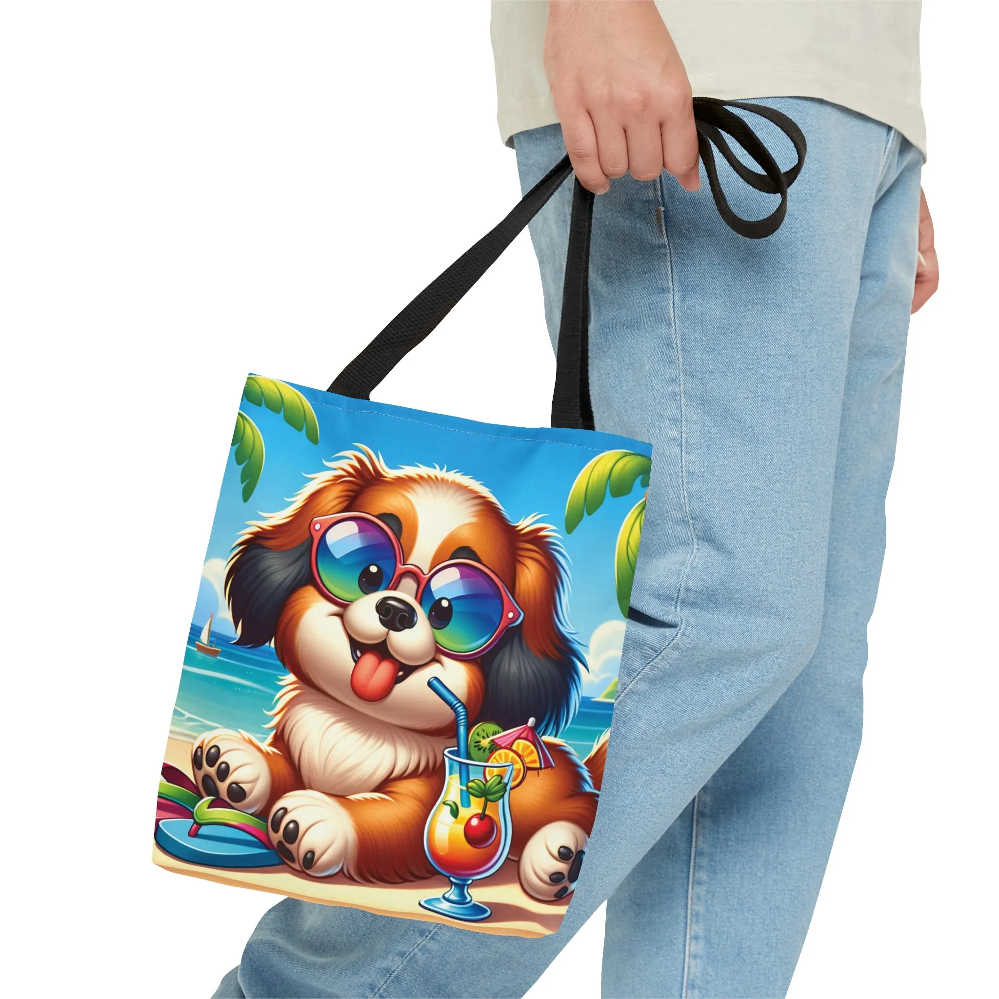 Tote Bag, Dog on Beach, Tibetan Spaniel, Tote bag, awd-1252