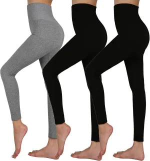 TRIUNION 3 Pack Thermal Fleece Lined Leggings Women High Waisted Tummy Control Winter Warm Yoga Pants for Workout&Running