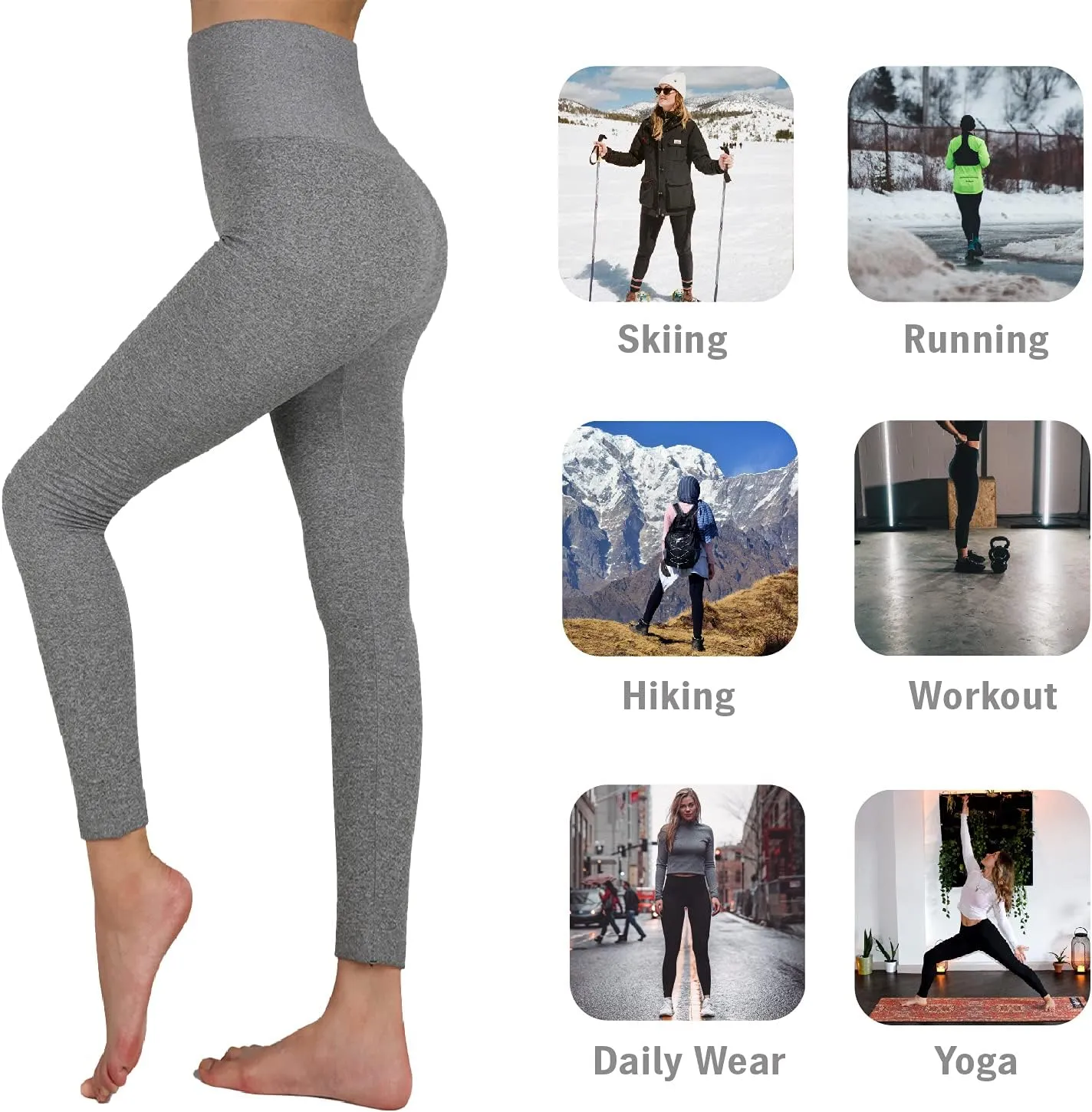 TRIUNION 3 Pack Thermal Fleece Lined Leggings Women High Waisted Tummy Control Winter Warm Yoga Pants for Workout&Running