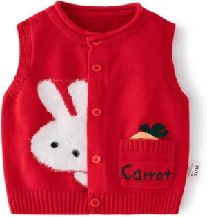 Unisex Baby Sweater Vest Knitted Soft Uniform Cotton V-Neck Sleveeless Waistcoat Vest
