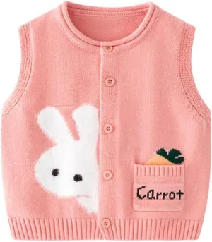 Unisex Baby Sweater Vest Knitted Soft Uniform Cotton V-Neck Sleveeless Waistcoat Vest