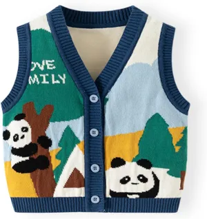 Unisex Baby Sweater Vest Knitted Soft Uniform Cotton V-Neck Sleveeless Waistcoat Vest