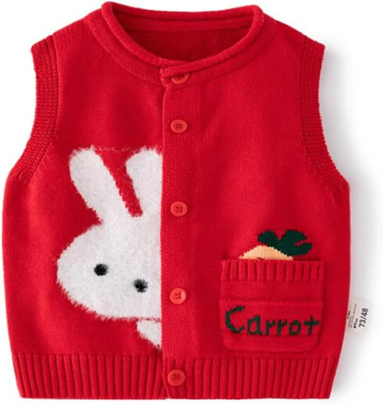 Unisex Baby Sweater Vest Knitted Soft Uniform Cotton V-Neck Sleveeless Waistcoat Vest