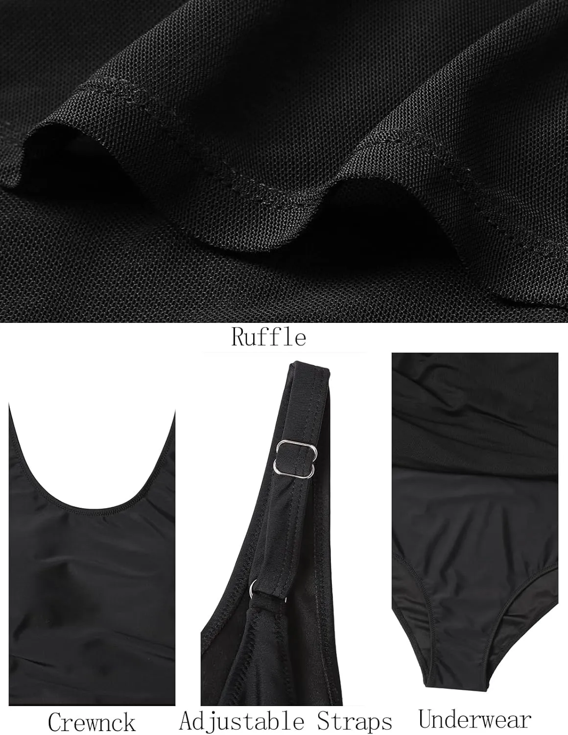 VIMPUNEC Women One Piece Swim Dress Swimsuit Tummy Control Modest Swim Skirt Bathing Suit