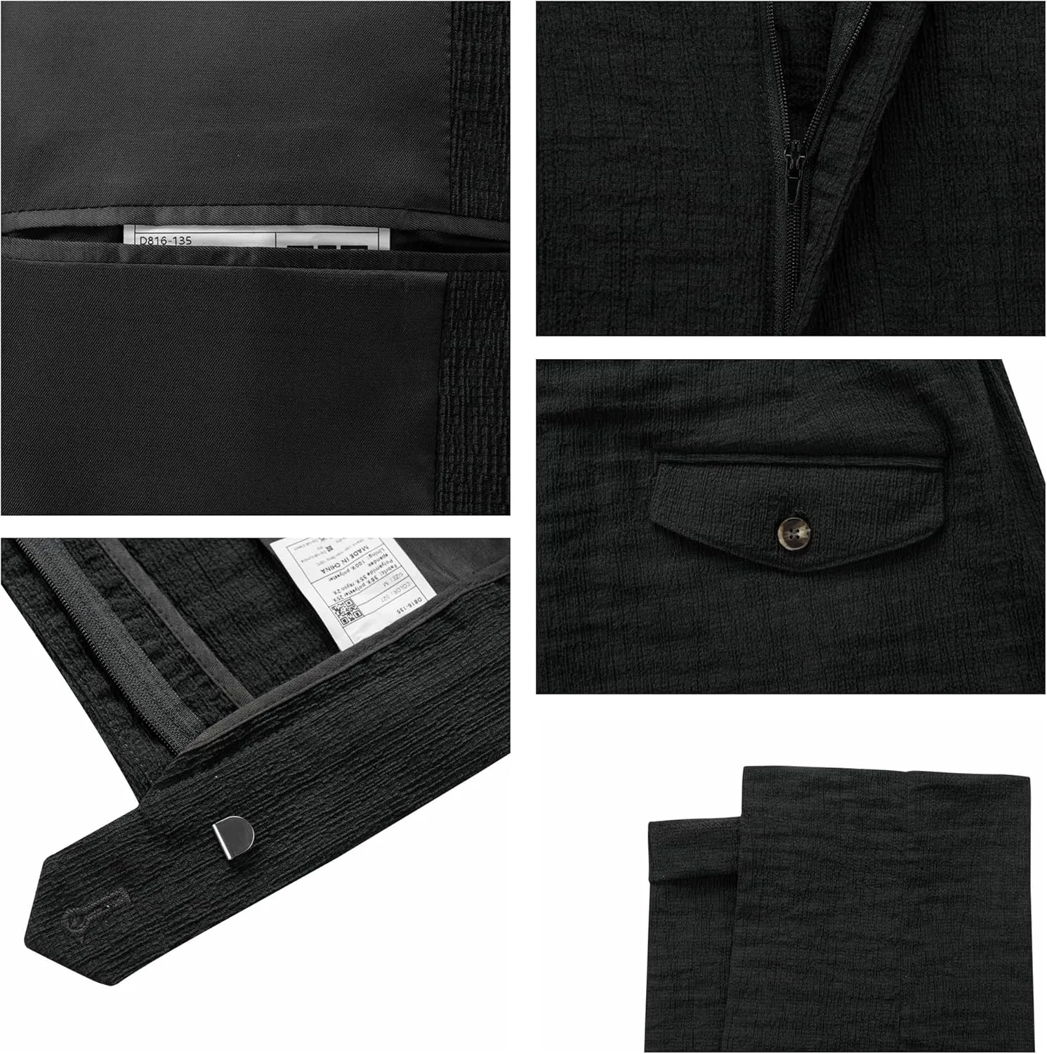 WEEN CHARM Men's Summer Seersucker Suit-2-Piece Blazer and Pants Set-Lightweight,Breathable,Casual,Cool and Comfortable