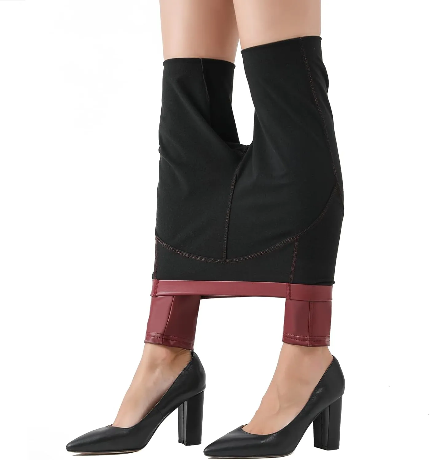 Women Faux Leather Leggings Stretchy High Wiasted Warm Leather Tight Pants