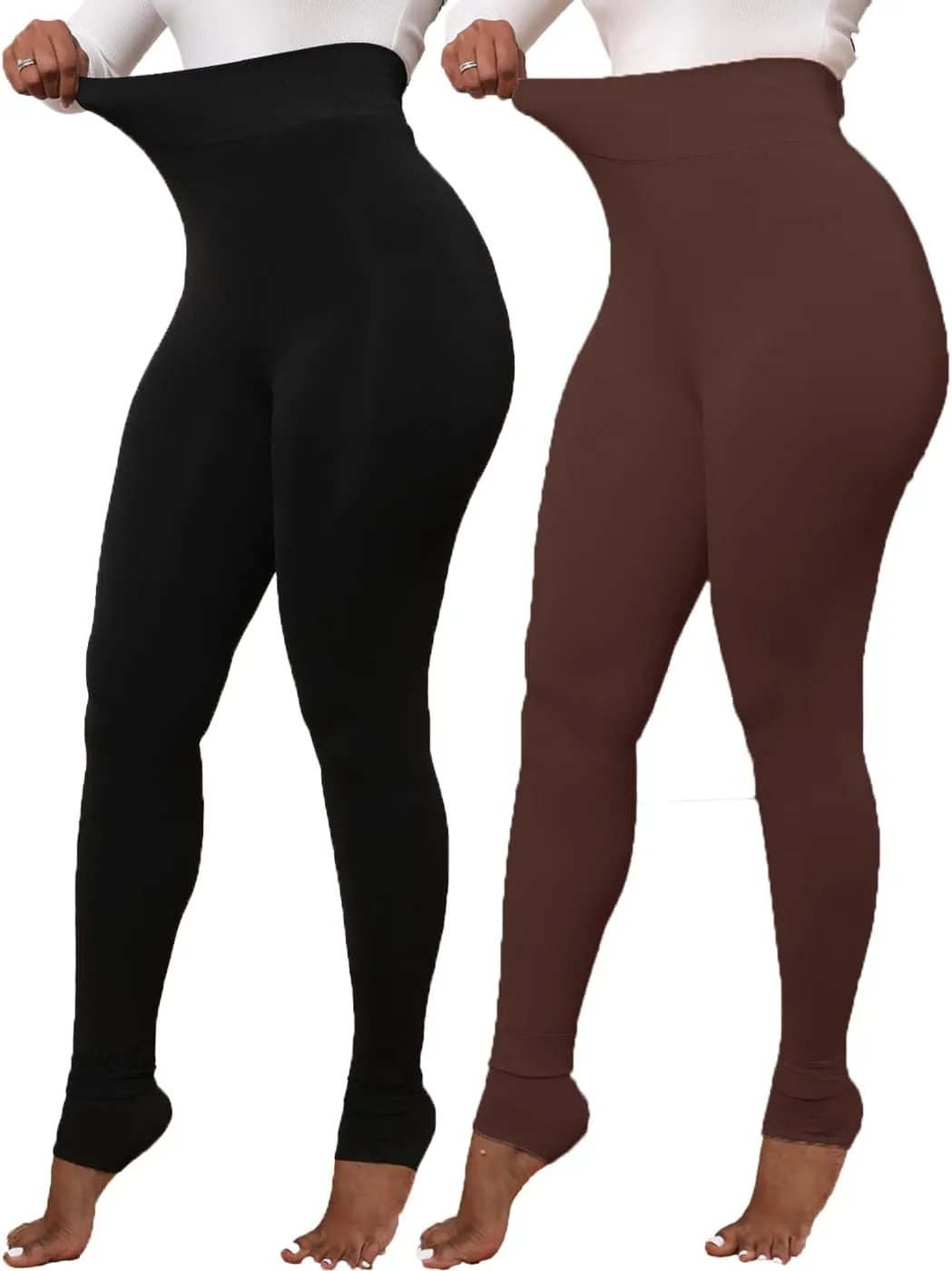 Women Winter Warm Leggings Elastic Thick Velvet Thermal Legging Pants Fleece Lined Tights