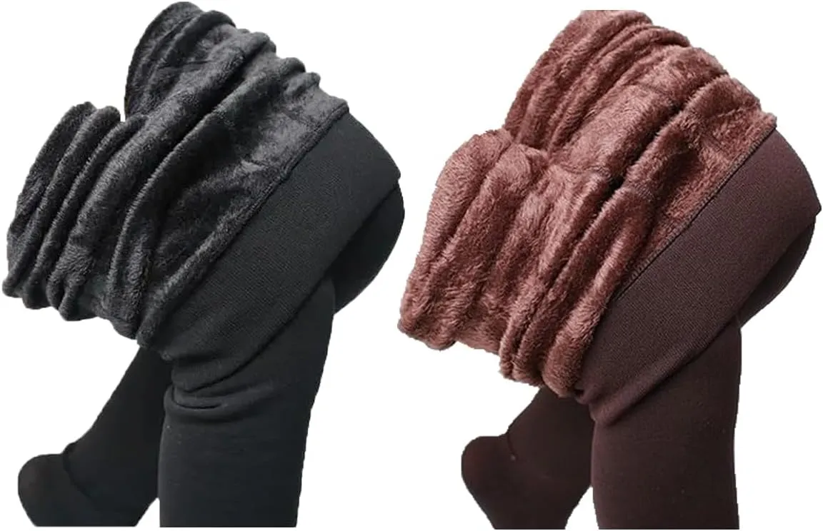 Women Winter Warm Leggings Elastic Thick Velvet Thermal Legging Pants Fleece Lined Tights