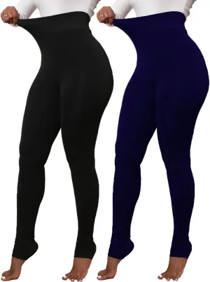Women Winter Warm Leggings Elastic Thick Velvet Thermal Legging Pants Fleece Lined Tights