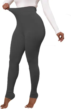 Women Winter Warm Leggings Elastic Thick Velvet Thermal Legging Pants Fleece Lined Tights