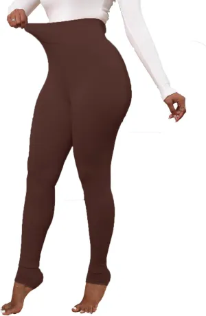 Women Winter Warm Leggings Elastic Thick Velvet Thermal Legging Pants Fleece Lined Tights