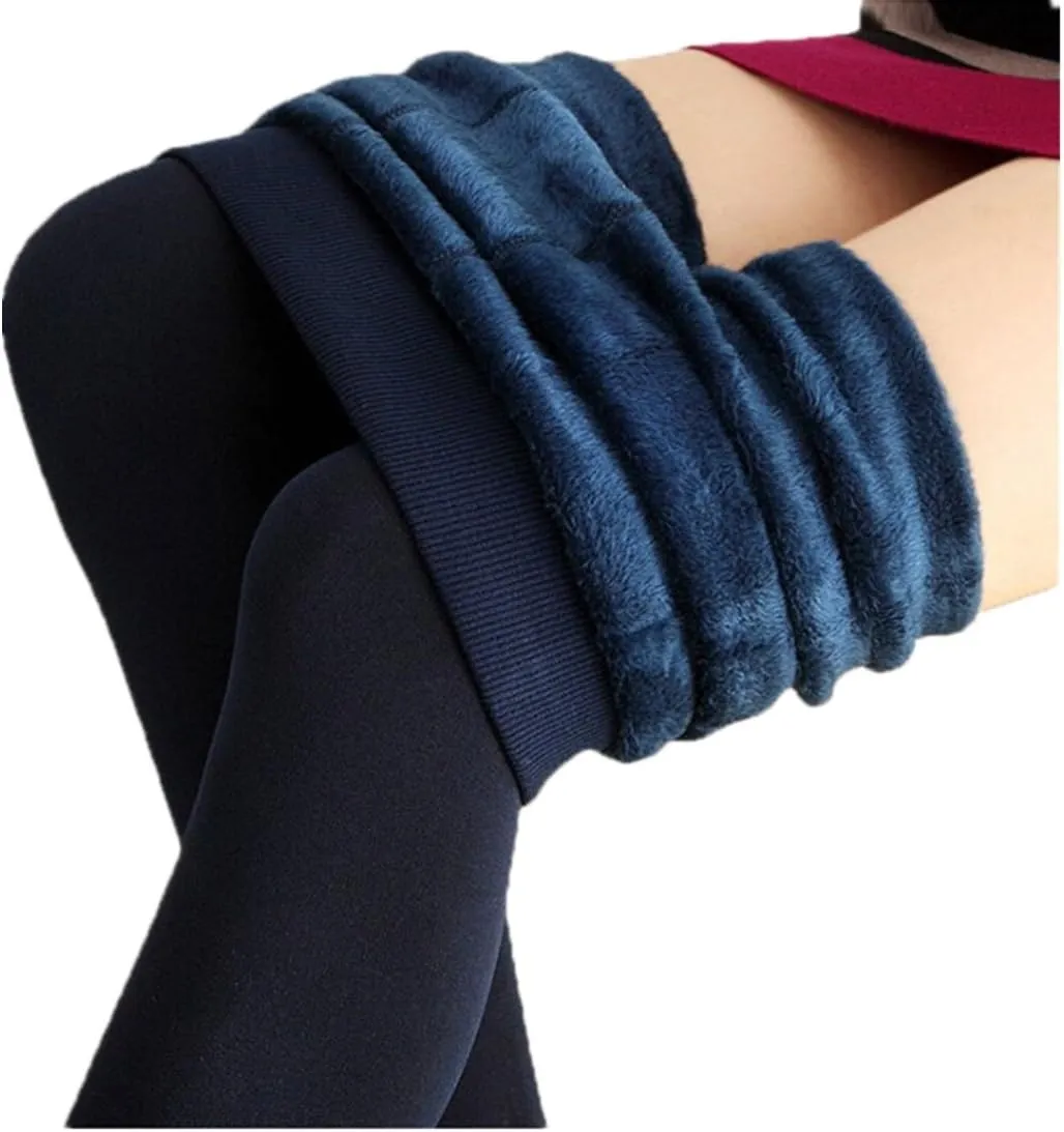 Women Winter Warm Leggings Elastic Thick Velvet Thermal Legging Pants Fleece Lined Tights