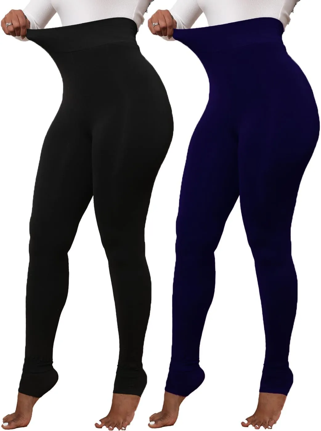 Women Winter Warm Leggings Elastic Thick Velvet Thermal Legging Pants Fleece Lined Tights