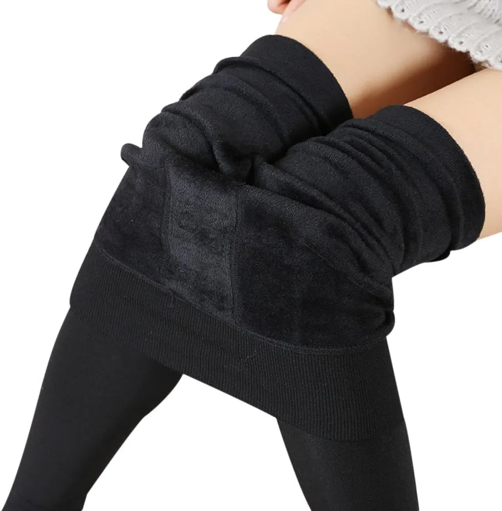 Women Winter Warm Leggings Elastic Thick Velvet Thermal Legging Pants Fleece Lined Tights