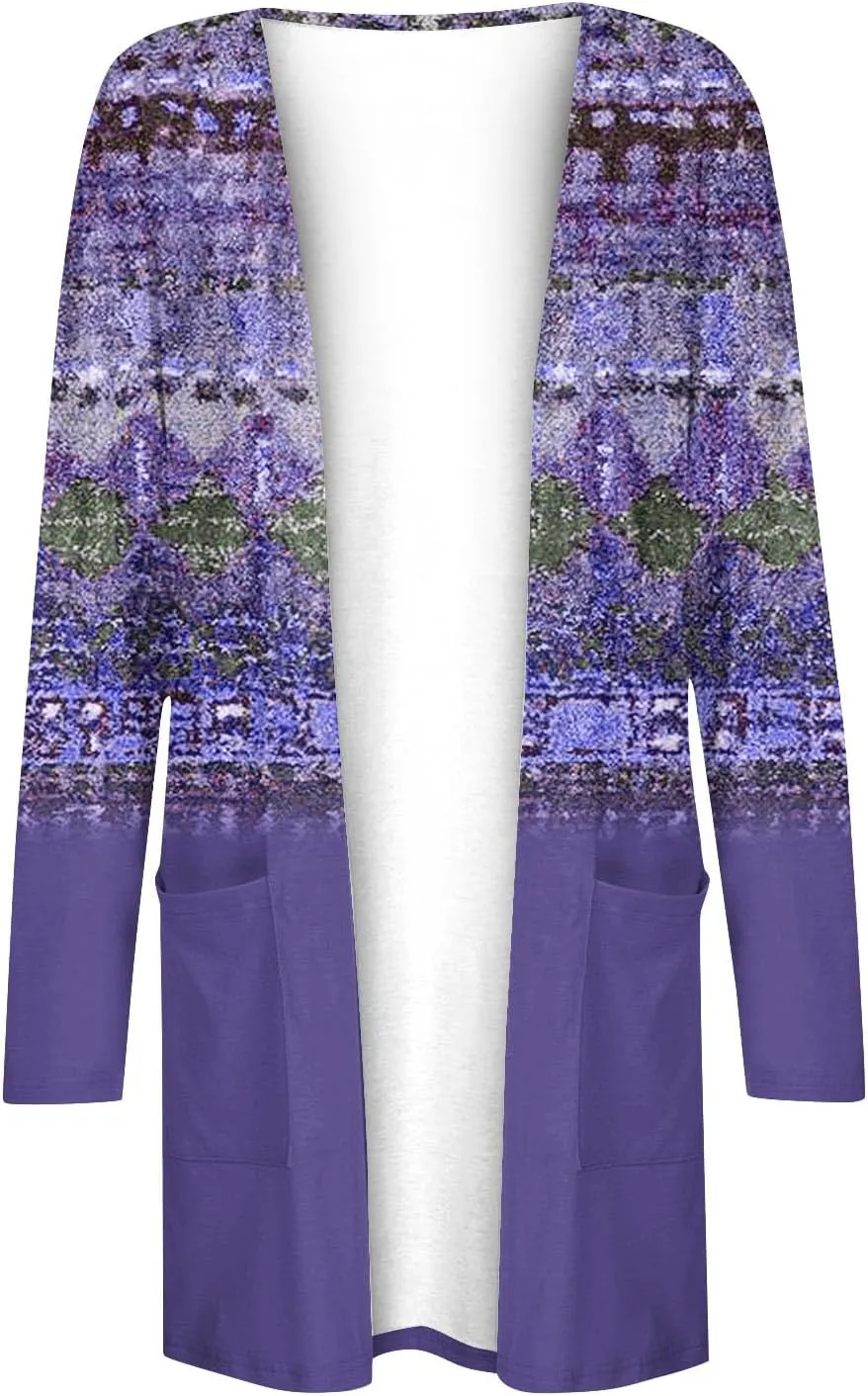 Womens Cardigans Fall 2024, Casual Loose Fit Open Front Fashion Sweaters with Pockets Comfy Going Out Outfits