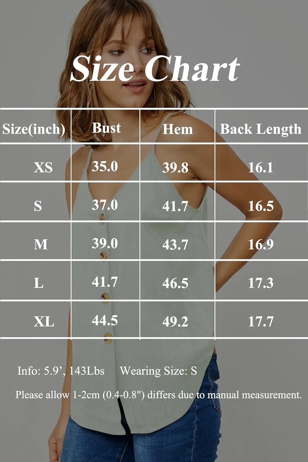 Womens Cotton Linen Tank Tops Causal V Neck Sleeveless Button Down Tops Summer Loose Fit Spaghetti Strap Cami Shirts