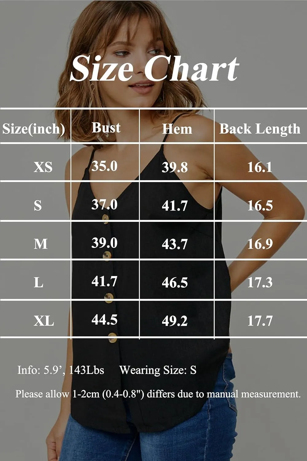 Womens Cotton Linen Tank Tops Causal V Neck Sleeveless Button Down Tops Summer Loose Fit Spaghetti Strap Cami Shirts