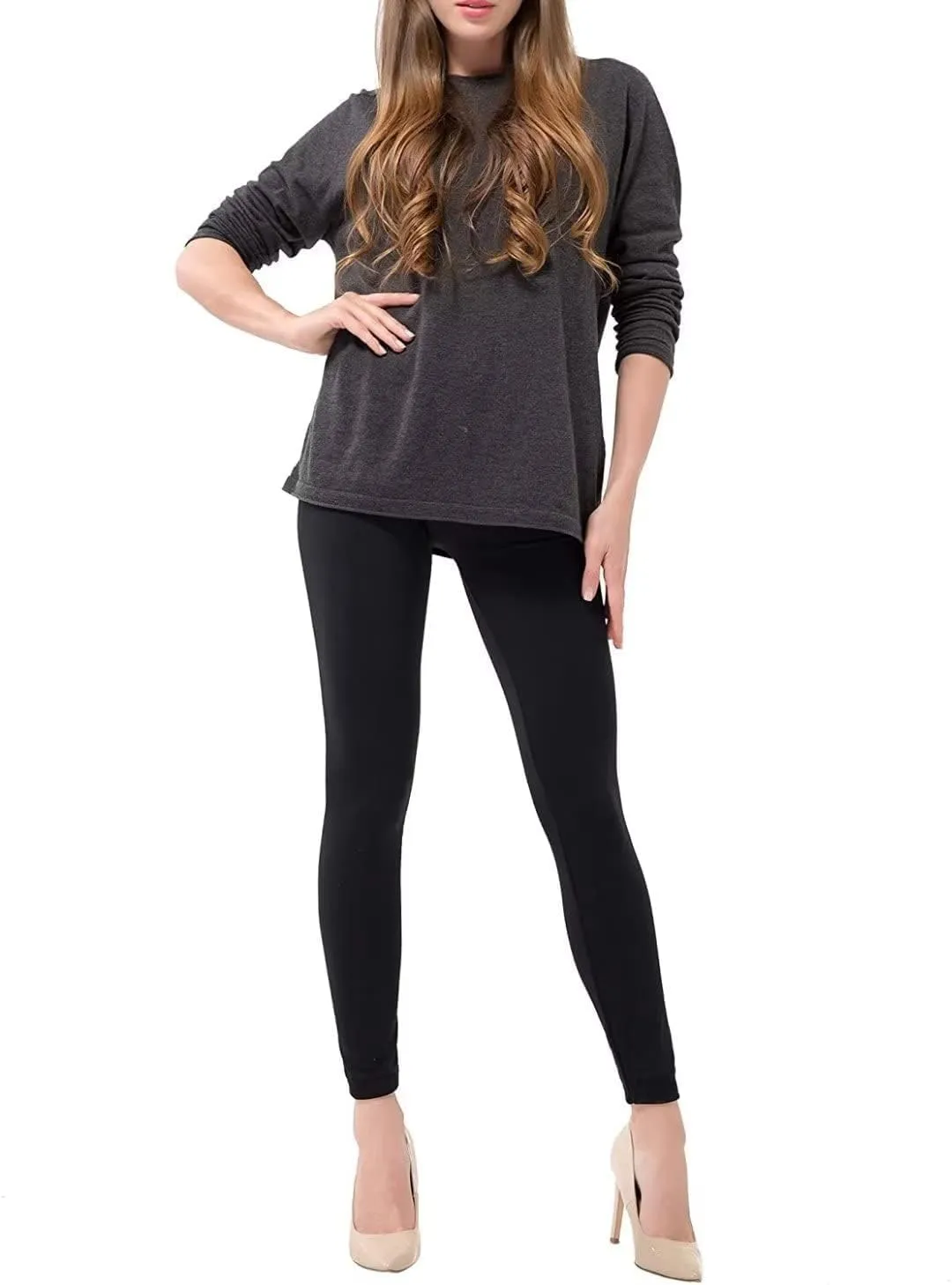 Women's Fleece Lined Leggings Thermal High Waist Tummy Control Yoga Pants Winter Slimming Workout Running Pants