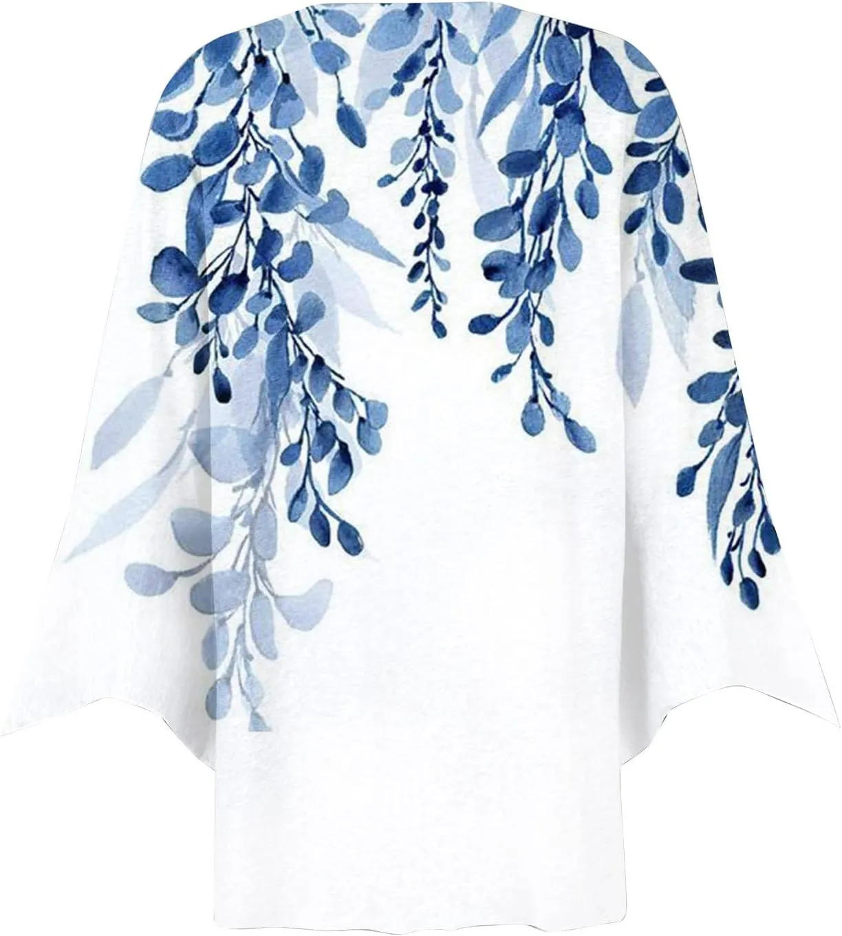 Women's Floral Print Bell 3/4 Sleeve Cardigan Lightweight Open Front Button Down Cover Up Casual Blouse Tops