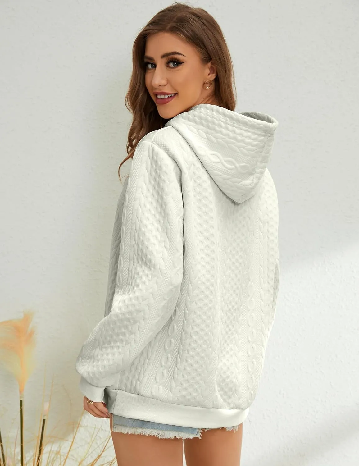 Women's Hoodie Fashion Warm Sweatshirt Casual Loose Hooded Oversized Outerwear