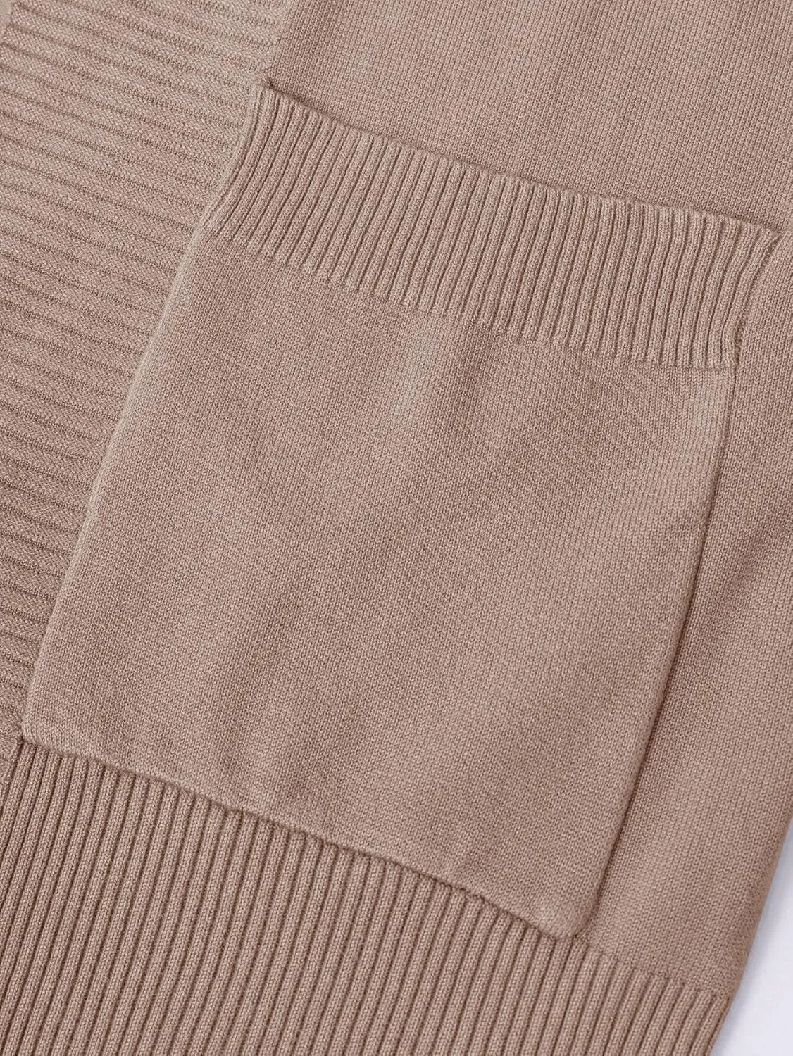 Womens Open Front Cardigan Sweaters Oversized Long Sleeve Two Pockets Loose Solid Knit Sweaters