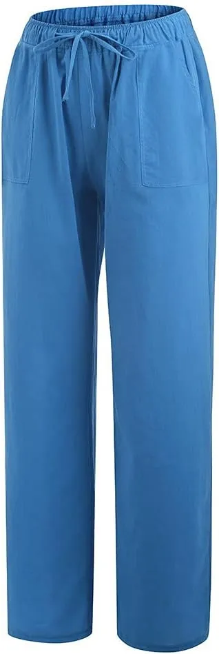 Women's Winter Warm Fleece Joggers Pants Winter Lightweigt Work Capris with Pockets Elastic Waist Flare