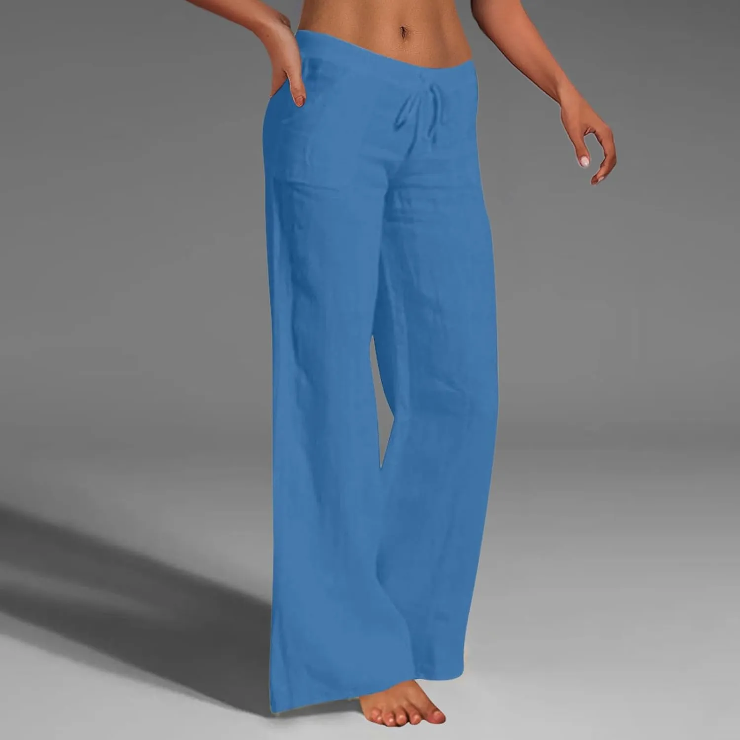 Women's Winter Warm Fleece Joggers Pants Winter Lightweigt Work Capris with Pockets Elastic Waist Flare