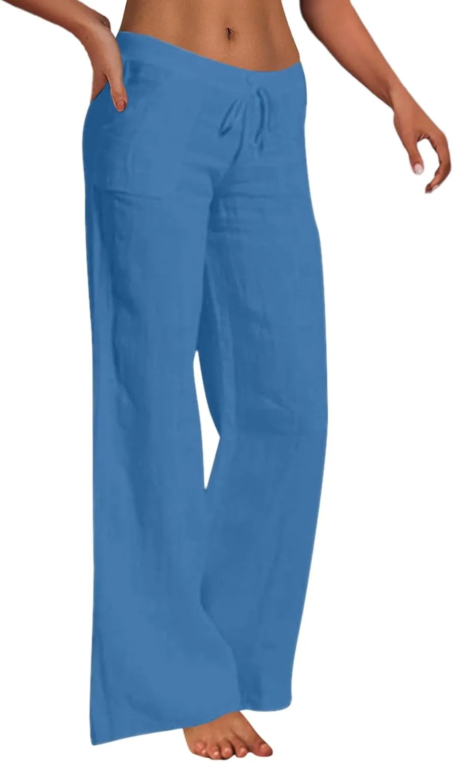 Women's Winter Warm Fleece Joggers Pants Winter Lightweigt Work Capris with Pockets Elastic Waist Flare