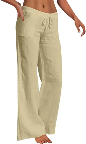 Women's Winter Warm Fleece Joggers Pants Winter Lightweigt Work Capris with Pockets Elastic Waist Flare