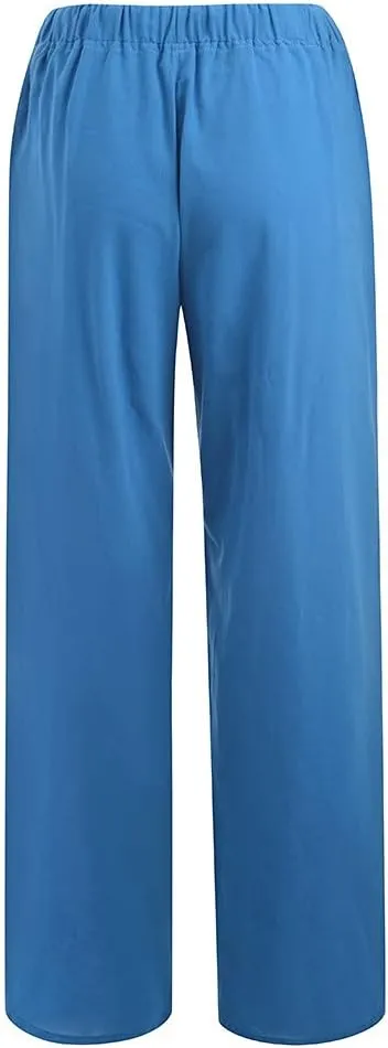 Women's Winter Warm Fleece Joggers Pants Winter Lightweigt Work Capris with Pockets Elastic Waist Flare