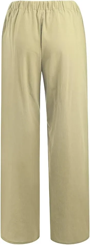 Women's Winter Warm Fleece Joggers Pants Winter Lightweigt Work Capris with Pockets Elastic Waist Flare