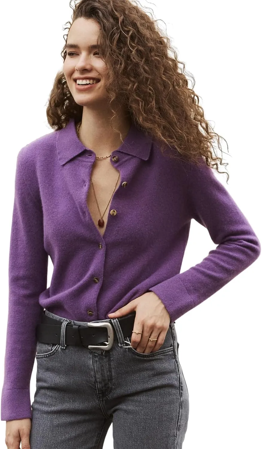 Womens Wool Cashmere Cardigan Sweaters Fall Elegant Soft Tops Lightweight Cardigans Casual Button Down Knit Sweater