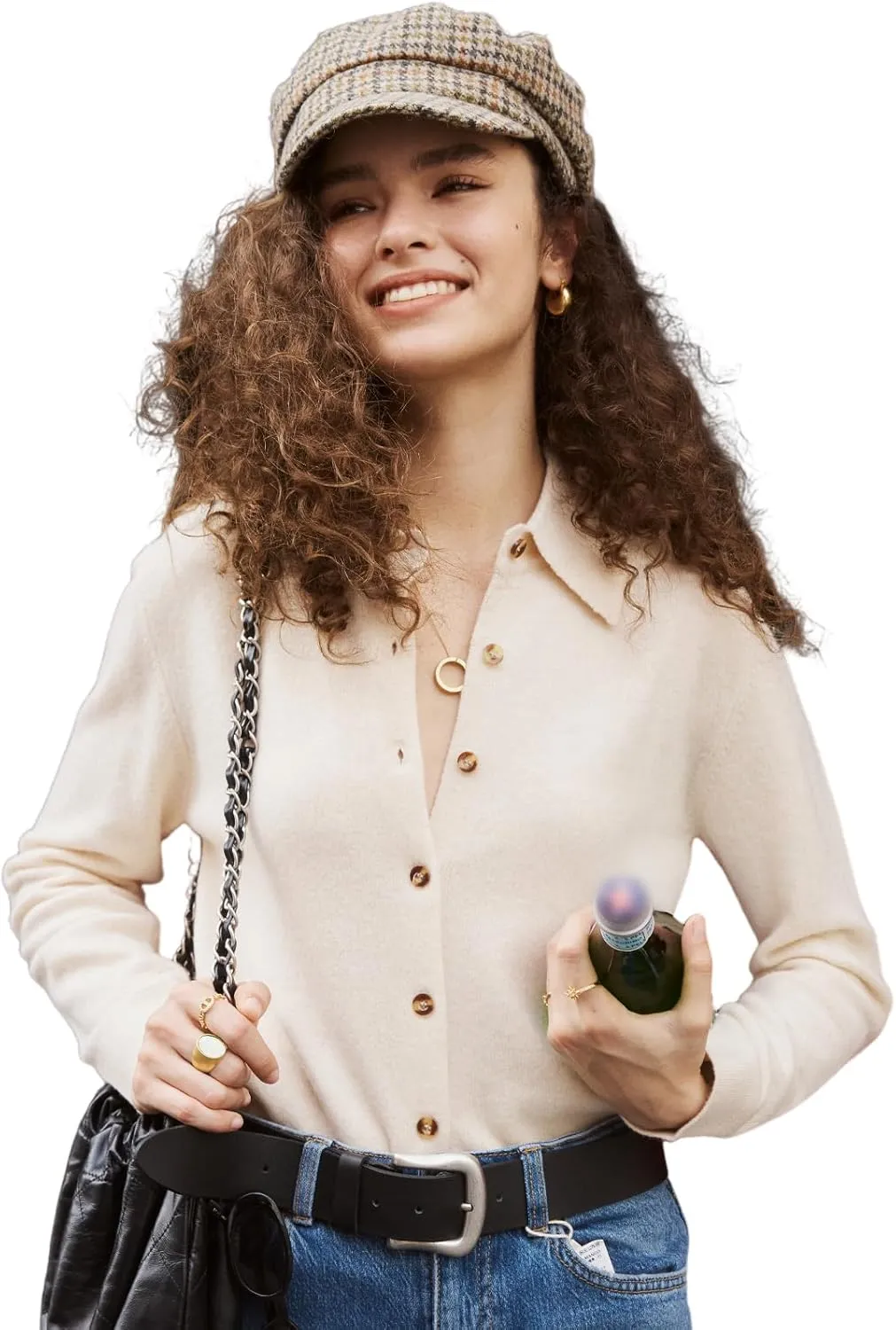 Womens Wool Cashmere Cardigan Sweaters Fall Elegant Soft Tops Lightweight Cardigans Casual Button Down Knit Sweater
