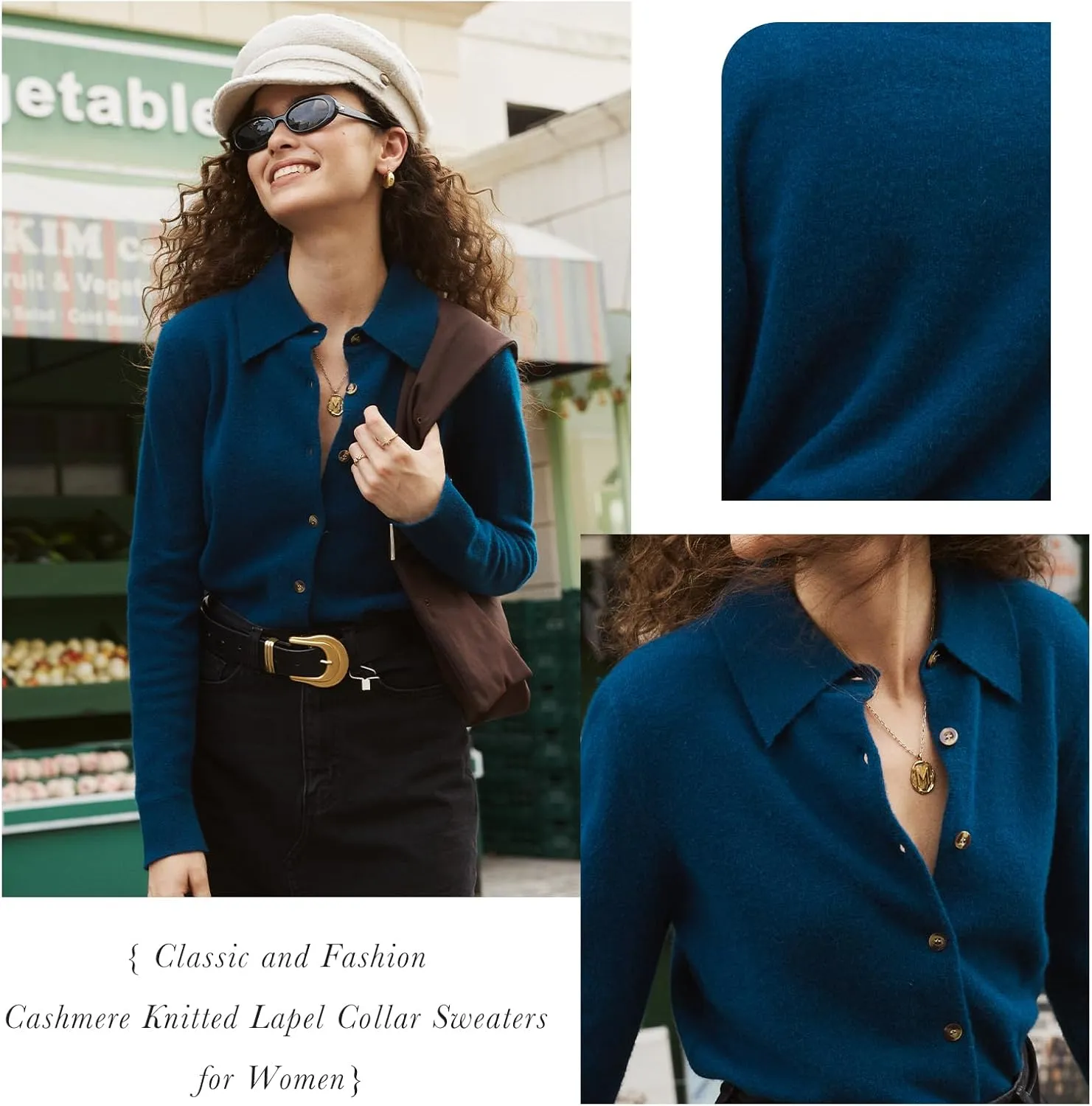 Womens Wool Cashmere Cardigan Sweaters Fall Elegant Soft Tops Lightweight Cardigans Casual Button Down Knit Sweater