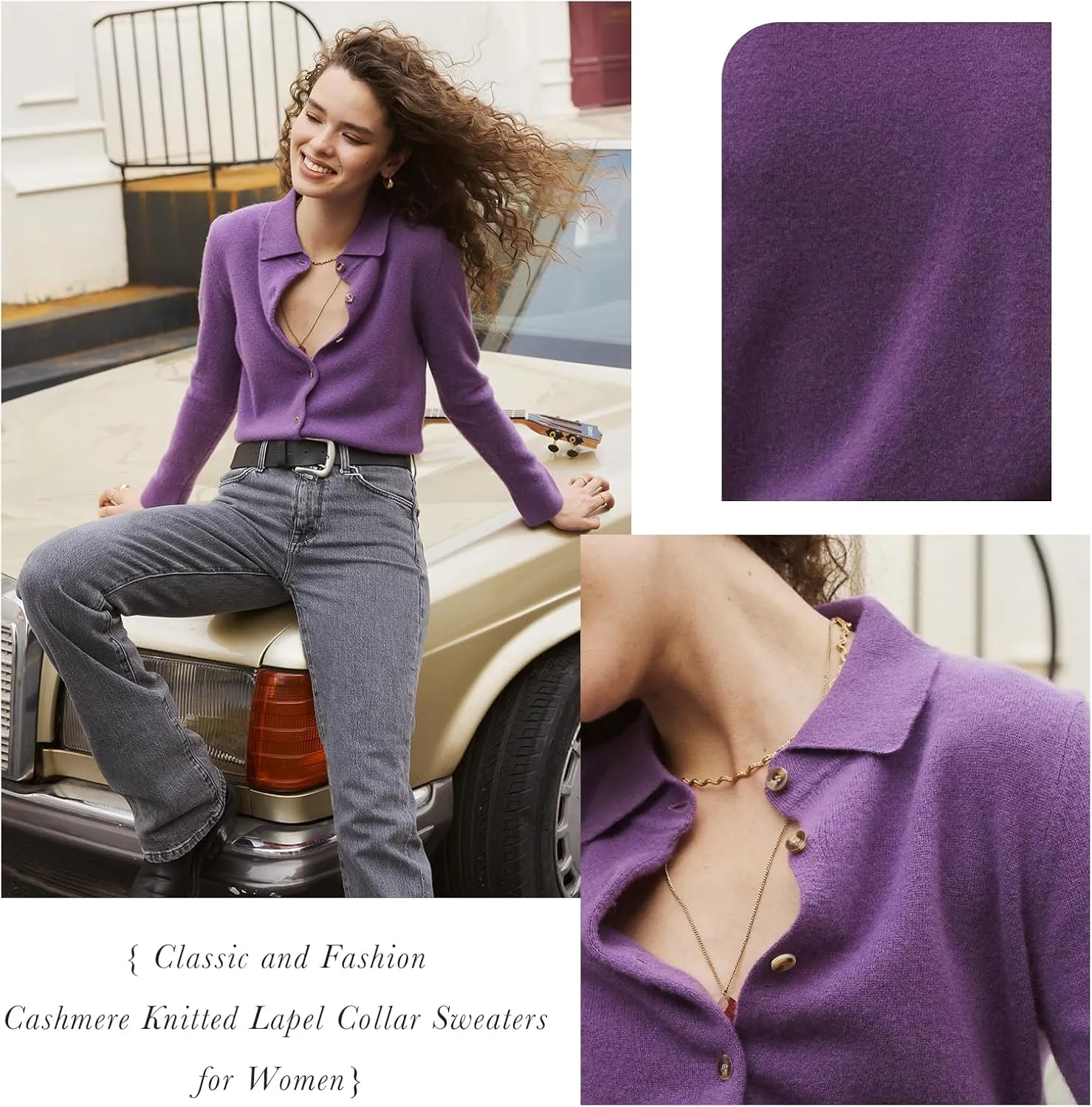 Womens Wool Cashmere Cardigan Sweaters Fall Elegant Soft Tops Lightweight Cardigans Casual Button Down Knit Sweater